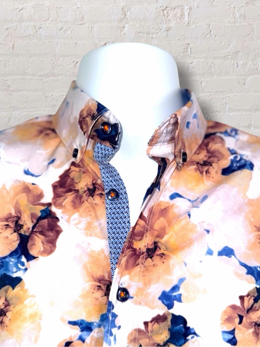 Tallia Sport Men’s Short Sleeve Button-Up Shirt – Floral Print – Size Small - Picture 7 of 12